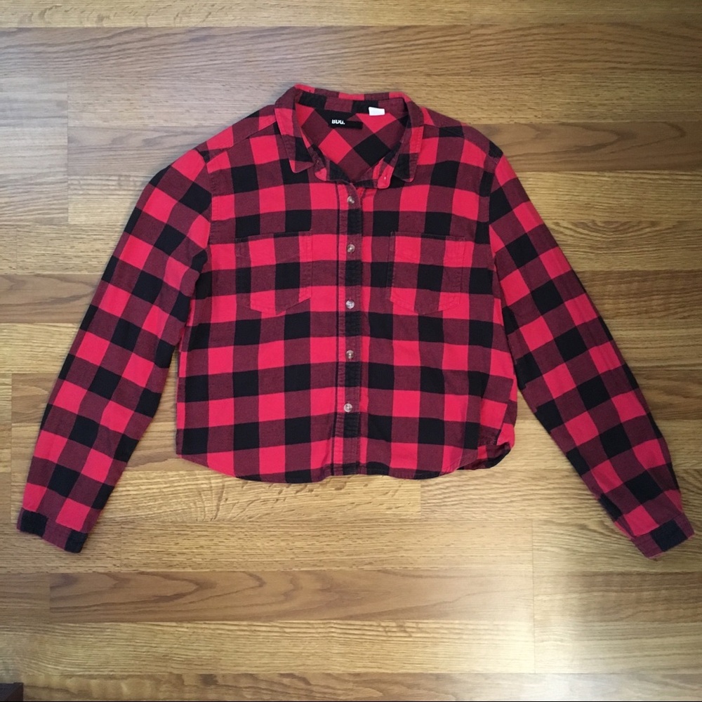 Urban Outfitters Cropped Plaid Shirt